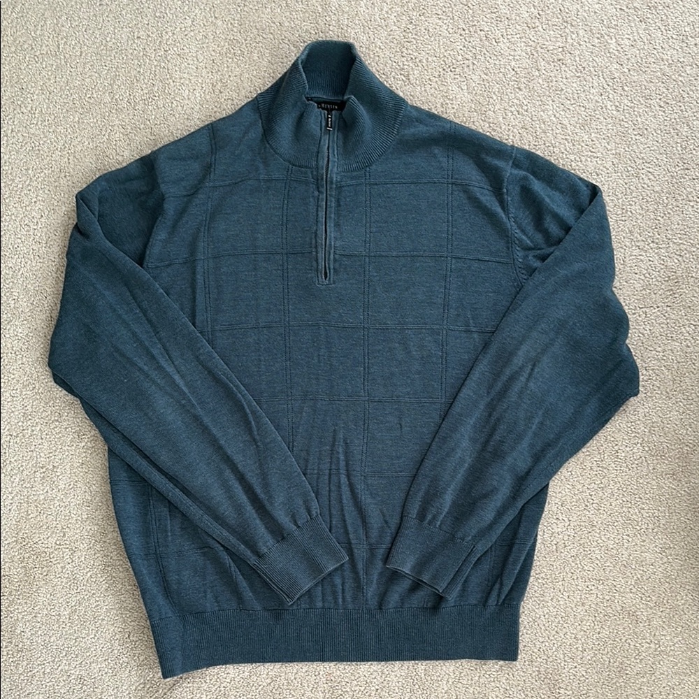 Van Heusen Blue Zip Up Sweater Classic Fit